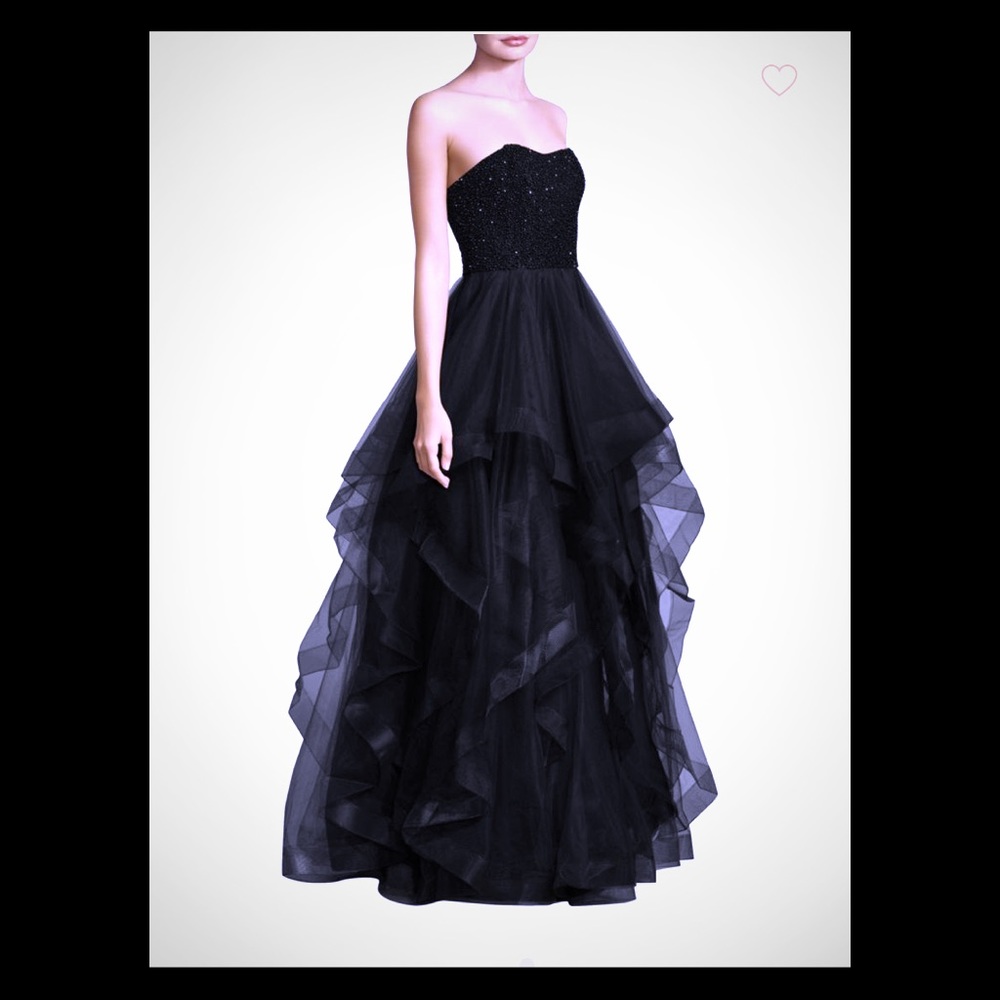 Basix Black Label Beaded Bodice Strapless Gown
